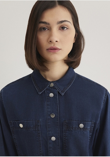 Mavi - Bridget Gold Klasik Mürekkep Mavi Jean Elbise 1310541-87815 Lacivert