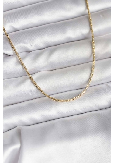 14k Gold Renk Kaplama İnce Zincir Model Cm Kadın Kolye Altin