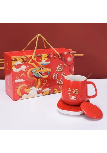 Dofolink Usb Isıtmalı Seramik Mug Seti - Sabit Sıcaklık Su Bardağı, Taşınabilir Hediyelik Set Beyaz