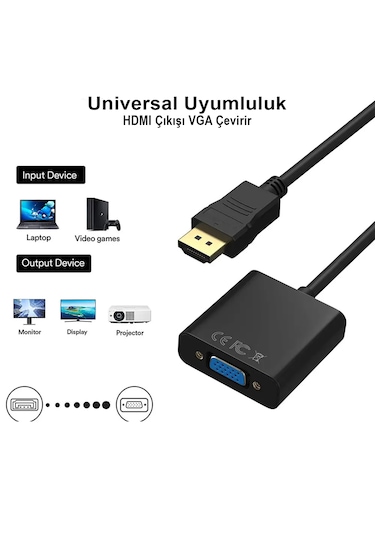 Hdmı To Vga Dişi Çevirici Adaptör Görüntü Aktarma Çevirici