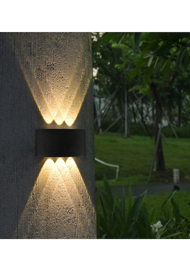 Dekoratif Çift Yönlü Duvar Aydınlatma Led Aplik Duvar Lambası Siyah