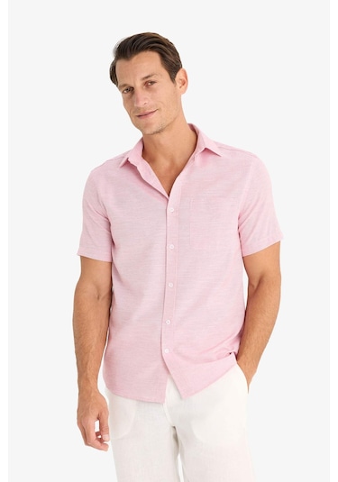 DeFacto Modern Fit Yazlık Polo Yaka Basic Düz Kısa Kollu Gömlek E5077AX25SMRD92 DeFacto Modern Fit Yazlık Polo Yaka Basic Düz Kısa Kollu Gömlek E5077AX25SMRD92