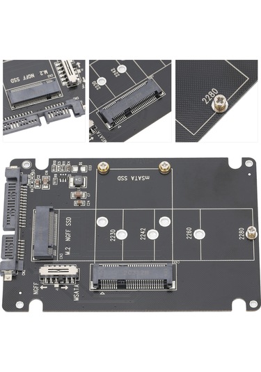 Geeroyoo M.2 Ngff/msata Ssd'yi Sata'ya Dönüştürücü Kart - 6gbps Hız, Sabit Montaj, Çoklu Sisteme Desteği, Veri Güvenliği