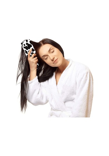 Vkemall Küçük Ve Büyük Kullanıcılara Uygun İnek Desenli Abs + Kauçuk Vantilli Akne Saç Fırçası - Tüm Saç Tipleri İçin, Islak/kuru Kullanım, Scalp Masajı Ve Statik Elektrikten Koruma