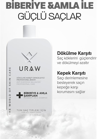 Uraw Biberiye & Amla Özlü Saç Bakım Şampuanı 400 ML