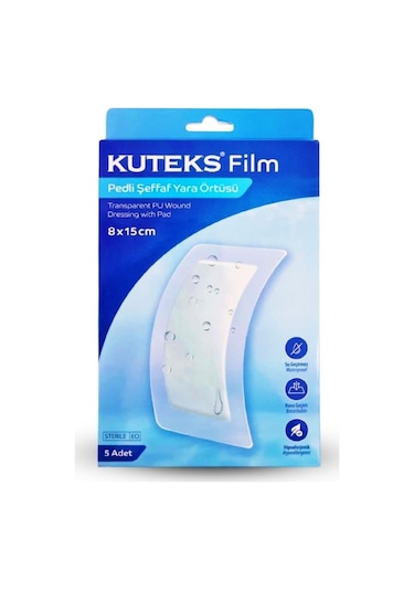 Kuteks Film Pedli Şeffaf Yara Örtüsü 8x15 Cm 5li Kutu