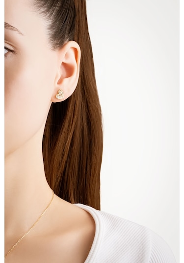 Kalp Dokunuşu 18 Ayar Sarı Altın Kaplama Gümüş Seti Sarı