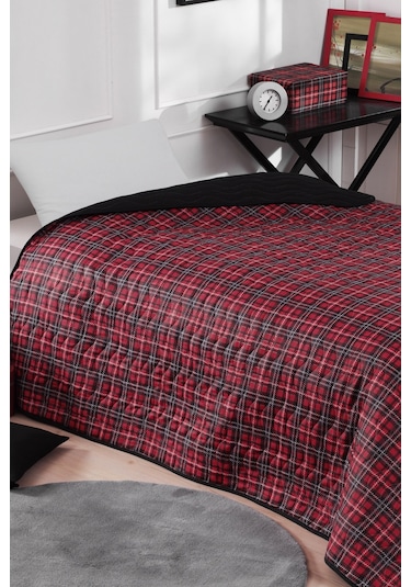 Çok Amaçlı Örtü Tek Kişilik İskoç Kırmızı