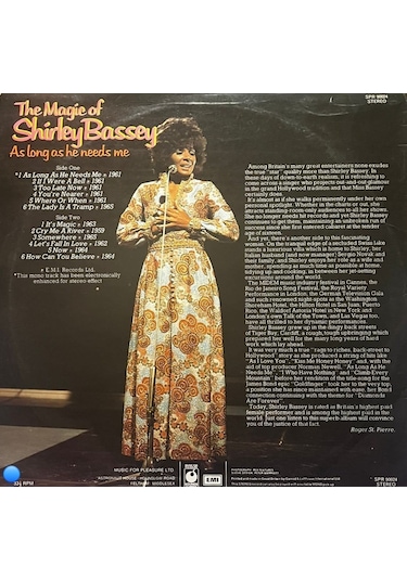 The Magic Of Shirley Bassey - As Long As He Needs Me - Mfp 5230 Orijinal İngiliz Baskı Lp