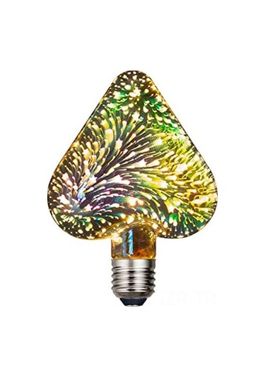 Geeroyoo E27 Led Renkli Atışlı Kalp Işığı, Cam Ve Aluminyum Gövde, 4w 500lm, 85-265v, 50000 Saat Ömür Gümüş