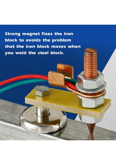 Ranyeek Otomatik Tamir Magnetik Toprak Klembi, Bakır Elektrot, 3kg Çekim Gücü, Araç Tamiri İçin Sabitlenmiş Demir Blok