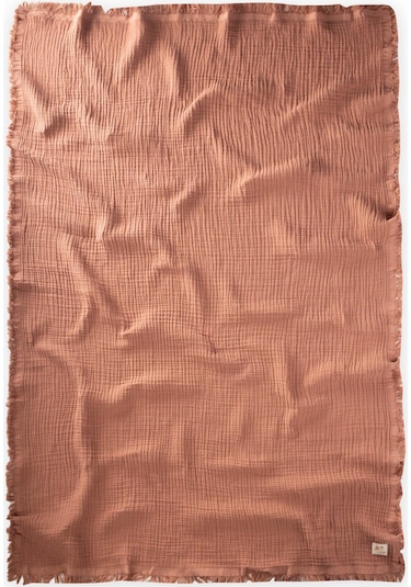 Cigit Dört Kat Püsküllü Battaniye 80x120 Cm Açık Kahve Kahverengi