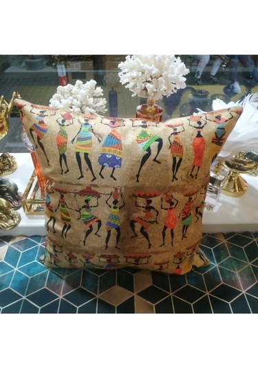 Renkli Afrikalı Etnik Desen Kırlent Kılıfı