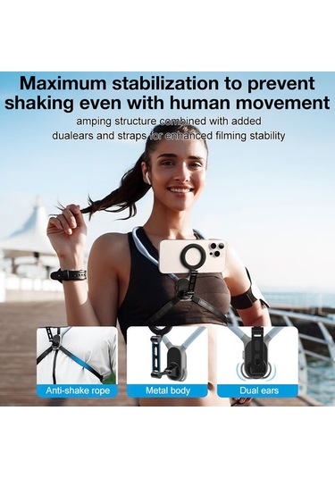 Wezone İphone 15/14/13/12 Uyumlu Manyetik Boyun Tutucu - Elserbest Pov Video Kaydı İçin Esnek Ve Stabil Tutucu