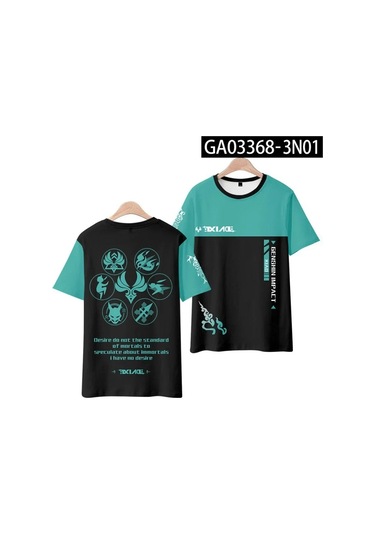 Snapbuy Yeni Oyun Anime Genshin Impact Hutao Yae Miko 3d Baskılı T-shirt Unisex Giyim Cosplay Teemorerkek Mor