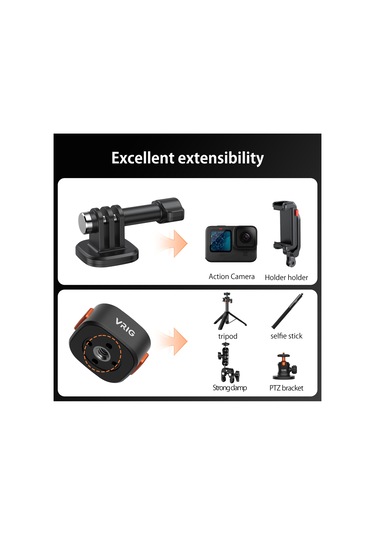 Skycity Vrıg Ac14 Claw Mini Manyetik Hızlı Çıkartma 1/4 Taban + Gopro Üst Kapak - Manyetik Kilitleme Teknolojisi, 500g Yük Kapasitesi, Tripod Uyumlu