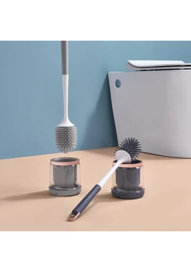 Koyu Gri Wıkhostar Lüks Tuvalet Fırçası Banyo Duvara Monte Hızlı Boşaltma Temiz Aracı Temizleme Fırçası Banyo Aksesuarları Setleri
