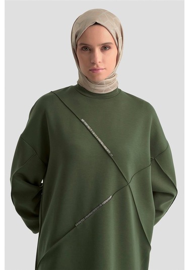 Armine İşlemeli Örme Takım 25kd1507 Haki Haki