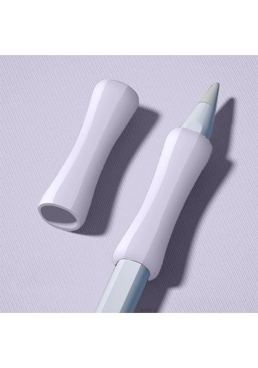 Apple Pencil 1-2 Nesil Pro Usb-c Uyumlu Soft Yumuşak Silikon Kalem Tutucu Zarif Ve Rahat Kullanım Lila