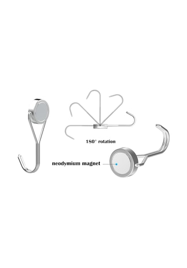 Monyee 4 Adet Dairesel Döner Manyetik Hook: 360 Dönebilen, Delik Yaptırmadan, Mutfak/banyo İçin Güçlü Tutucu Diğer