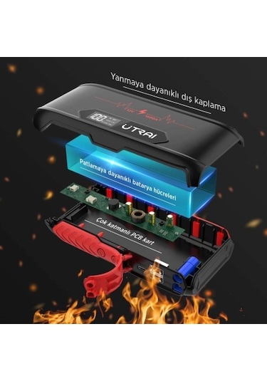 Utrai Jstar 3 20000 mAh 1600A Jump Starter Taşınabilir Akü Takviye Cihazı Seti