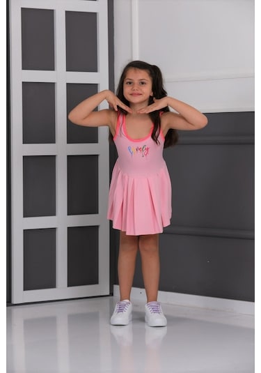 Neslice Kız Çocuk Eteği Piliseli Elbise