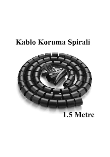 Spiral Kablo Kanalı Kablo Düzenleyici Toplayıcı Tutucu 1.5M Metre