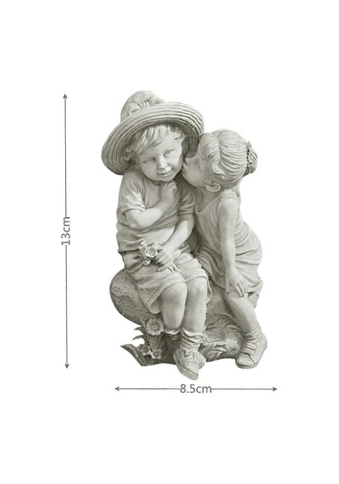 Reçine Süsler Bahçe Dekorasyonu Bahçe Heykelleri Bahçe El Sanatları Gibi Erkekler Ve Kadınlar Öpücük Sevimli1 Adet-beyaz