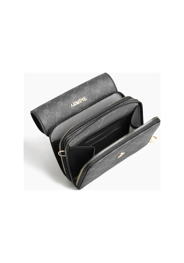 Armine 381 Kadın El Çantası Siyah Baskılı Siyah Baskılı