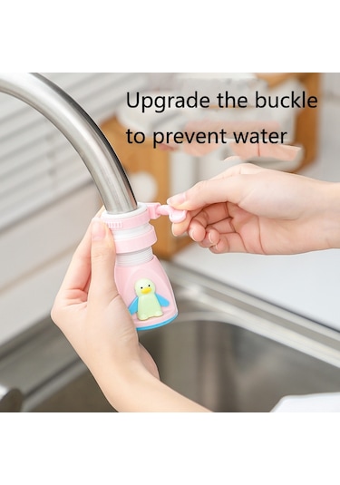Cbtx 3 Pcs Mutfak Penguen Karikatür Musluk Sıçramaya Dayanıklı Duş Yağmurlama Ev Musluk Suyu Genişletici Evrensel Su Tasarrufu Filtresi Pembe
