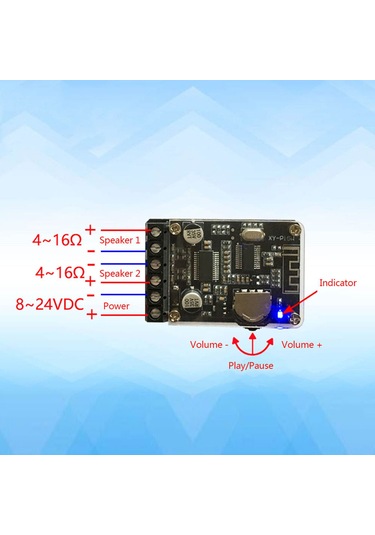 Lemestar Dijital Stereo Bluetooth Güçlendirici Kartı, 2 Kanal, 8-24v Dc, 15m Uzaklıkta Bağlantı, Volyum Kontrolü, Koruma Fonksiyonları, Kutu Olmadan
