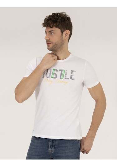 Pierre Cardin Erkek Beyaz Tişört 50262662-Vr013 Beyaz