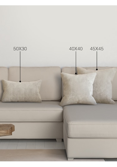 Home Daily Series Ekru Rengi Kırlent Yastık Kılıfı Ekru