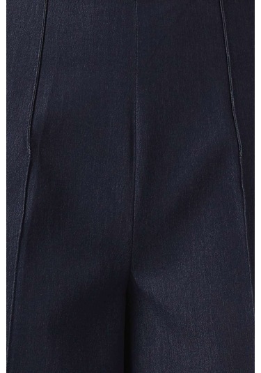 Eegen Studio Korean Twill Geniş Paça Pantolon Şık Dikiş Detayı Ve Rahat Fit Mavi