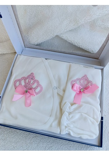 Yeni Doğan Kız Bebek Prenses Taçlı Hastane Çıkışı Seti