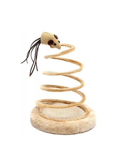 Eastland Tahta Tabanlı Yaylı Peluş Fare Kedi Oyuncağı