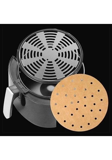 Buffer 50 Adet Air Fryer Pişirme Kağıdı Tek Kullanımlık Gıda Pişirme Kağıdı Delikli Yuvarlak Model Çok Renkli
