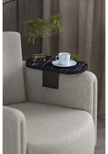 İkili Yan Sehpa Ayarlanabilir Tepsi Oval Dekoratif Bendir