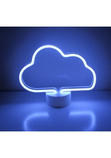 Kenpazar Neon Işıklı Bulut Masa Gece Lambası Usb+pil Çok Renkli