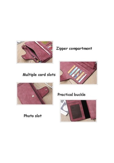 Kadın Bozuk Para Bölmeli Pu Deri Uzun Cüzdan Kahverengi B821 Kahverengi Kahverengi