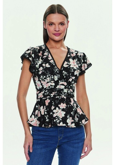 Guess Desenli Kadın Bluz Siyah