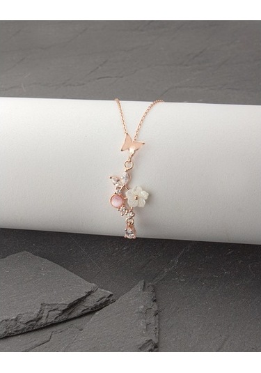 925 Ayar Gümüş Kelebek Bahçesi Kolye Küpe Set