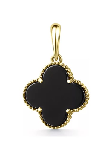 Gold Plaza Jewelry Yonca Kolyesi Oniks Gümüş 925 208188416 Siyah