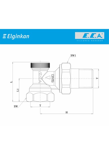 Eca Radyatör Geri Dönüş Valfi Köşe 1/2"