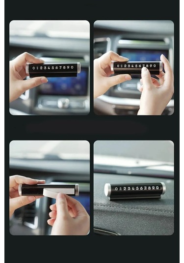 Metal Kasa Araç İçi Park Telefon Numaratörü Çevirmeli Oto Cam Fosforlu Parkmatik Kart