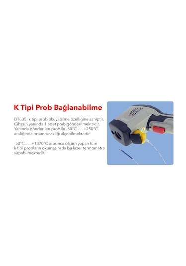 Cem Dt836 Dairesel Lazer Işıklı Termometre 1000 Derece
