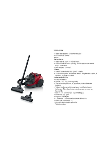 Profilo PSP5UPOW Toz Torbasız Süpürge