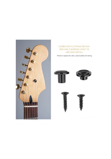 Hfambition Elektro Gitar Teli Tutucu 5mm Ve 7.8mm Bakır Çinko Alaşımlı, Dayanıklı, Kolay Kurulum Siyah