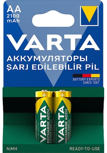 NI-MH 1.2V 2100 MAH HR6 AA ŞARJLI 2Lİ KALEM PİL VARTA