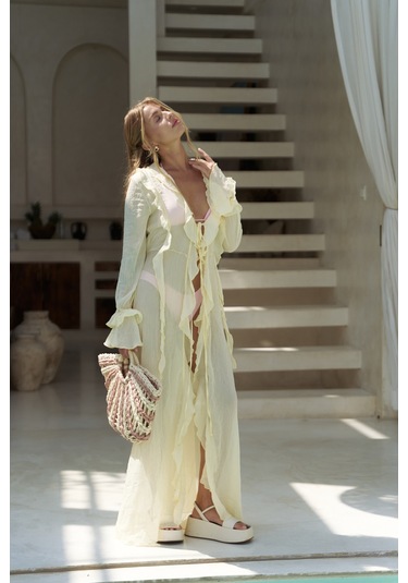 Freya Sarı Uzun Elbise sarı